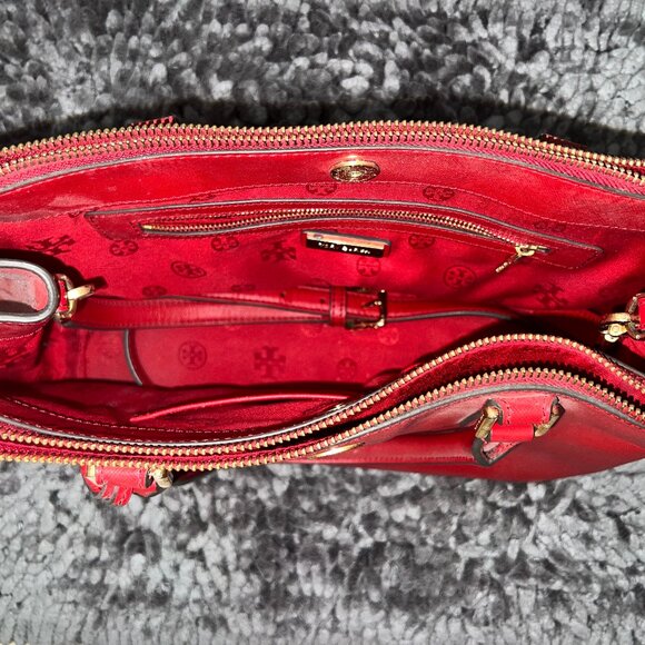 Authentic Tory Burch Red Robinson Satchel - Picture 2 of 3